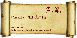 Purgly Mihály névjegykártya