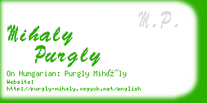 mihaly purgly business card